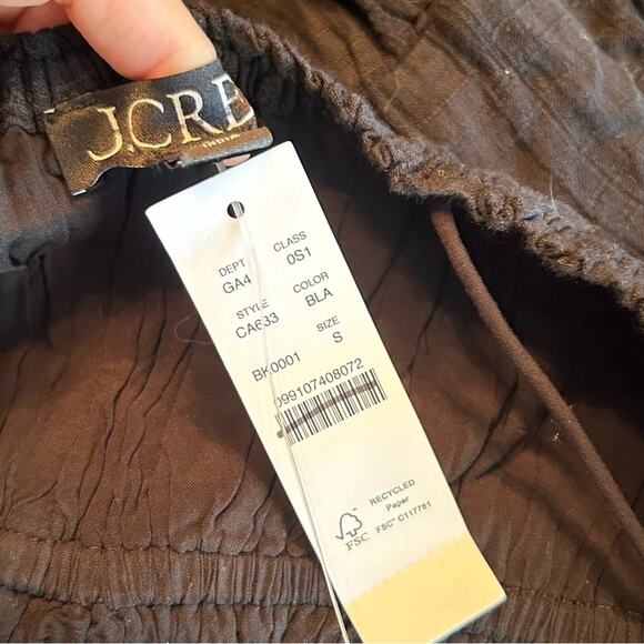 NWOT JCrew Black Clio Dress in Textured Gauze Tie Shoulder Midi Dress Size Small - Picture 6 of 8